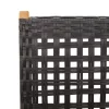  8 db fekete polyrattan és tömör fa dönthető kerti szék