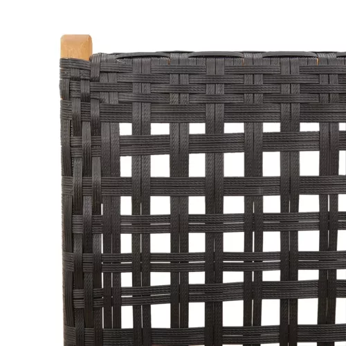  8 db fekete polyrattan és tömör fa dönthető kerti szék