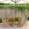  4 db szürke polyrattan és tömör fa dönthető kerti szék