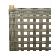  6 db szürke polyrattan és tömör fa dönthető kerti szék