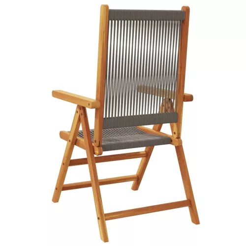  4 db szürke tömör akácfa dönthető kerti szék