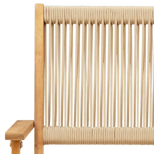  6 db bézs tömör akácfa összecsukható kerti szék