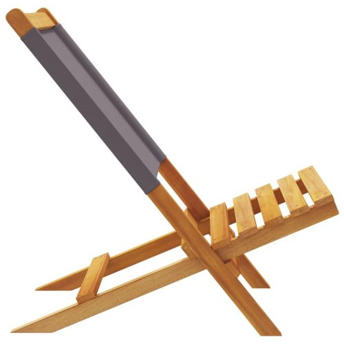  6 db antracitszürke szövet és tömör fa összecsukható kerti szék