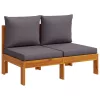  9 részes tömör akácfa kerti kanapészett párnákkal