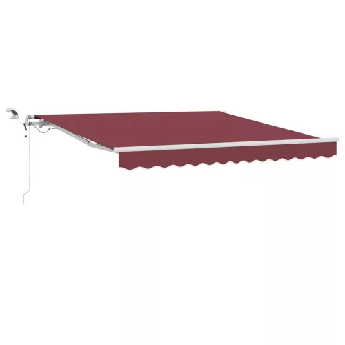  burgundi vörös automata kihúzható LED-es napellenző 300x250 cm