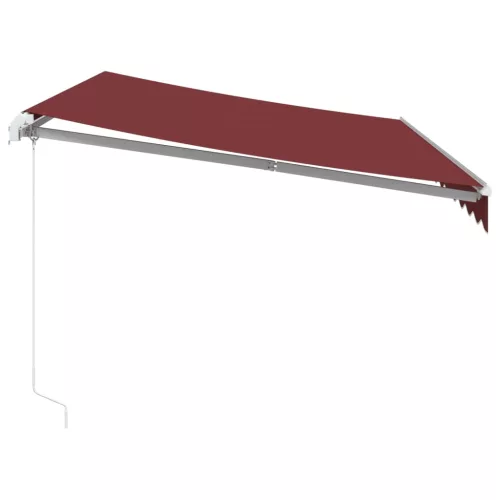  burgundi vörös kézzel kihúzható LED-es napellenző 350 x 250 cm