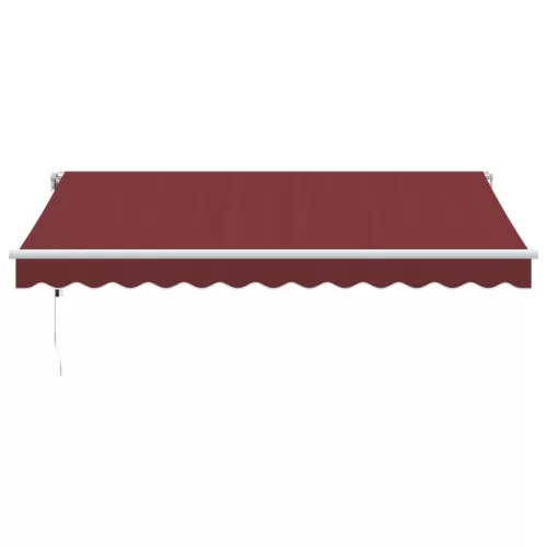  burgundi vörös automata kihúzható LED-es napellenző 350x250 cm