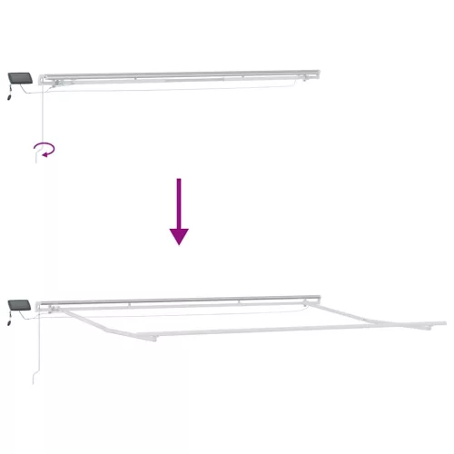  burgundi vörös kézzel kihúzható LED-es napellenző 400 x 300 cm