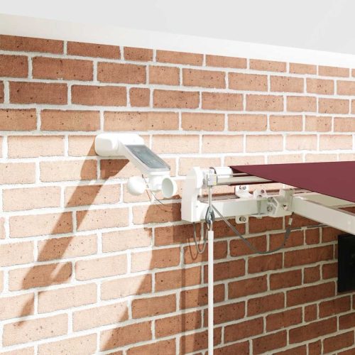  burgundi vörös automata kihúzható LED-es napellenző 450x300 cm