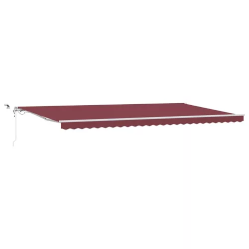  burgundi vörös automata kihúzható LED-es napellenző 600x300 cm