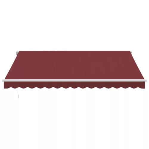  burgundi vörös kézzel kihúzható LED-es napellenző 400 x 350 cm