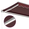  burgundi vörös kézzel kihúzható LED-es napellenző 400 x 350 cm