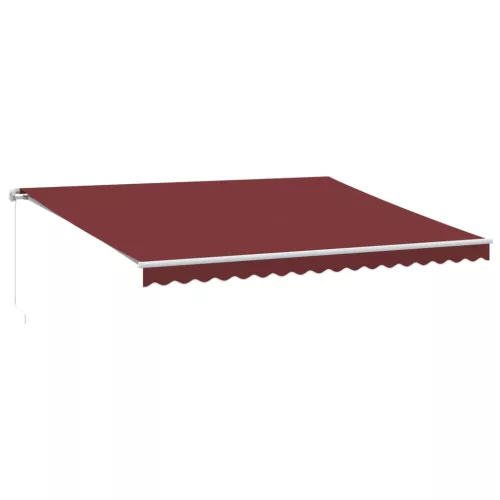  burgundi vörös kézzel kihúzható LED-es napellenző 450 x 350 cm