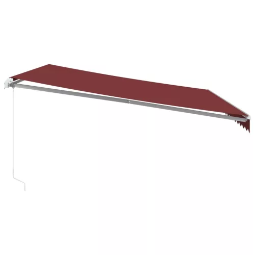  burgundi vörös kézzel kihúzható LED-es napellenző 450 x 350 cm