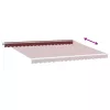  burgundi vörös kézzel kihúzható LED-es napellenző 450 x 350 cm