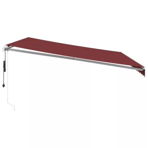  burgundi vörös automata kihúzható LED-es napellenző 450x350 cm