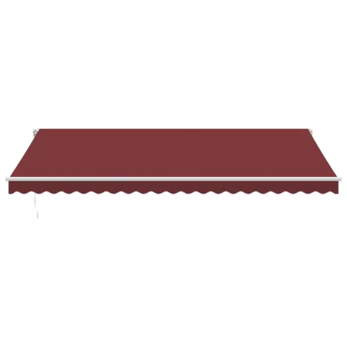  burgundi vörös kézzel kihúzható LED-es napellenző 500 x 350 cm
