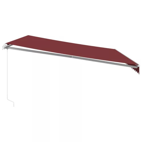  burgundi vörös kézzel kihúzható LED-es napellenző 500 x 350 cm