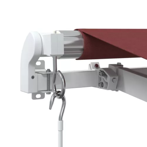  burgundi vörös kézzel kihúzható LED-es napellenző 500 x 350 cm