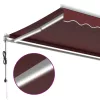  burgundi vörös automata kihúzható LED-es napellenző 600x350 cm