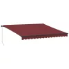  burgundi vörös kézzel kihúzható LED-es napellenző 400 x 350 cm