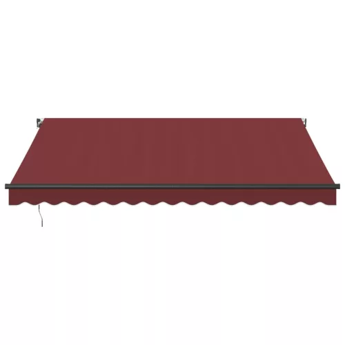  burgundi vörös kézzel kihúzható LED-es napellenző 400 x 350 cm