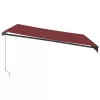  burgundi vörös kézzel kihúzható LED-es napellenző 400 x 350 cm