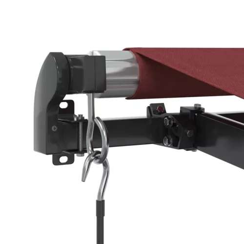  burgundi vörös kézzel kihúzható LED-es napellenző 400 x 350 cm