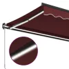  burgundi vörös kézzel kihúzható LED-es napellenző 400 x 350 cm