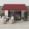  burgundi vörös automata kihúzható LED-es napellenző 400x350 cm
