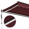  burgundi vörös automata kihúzható LED-es napellenző 400x350 cm