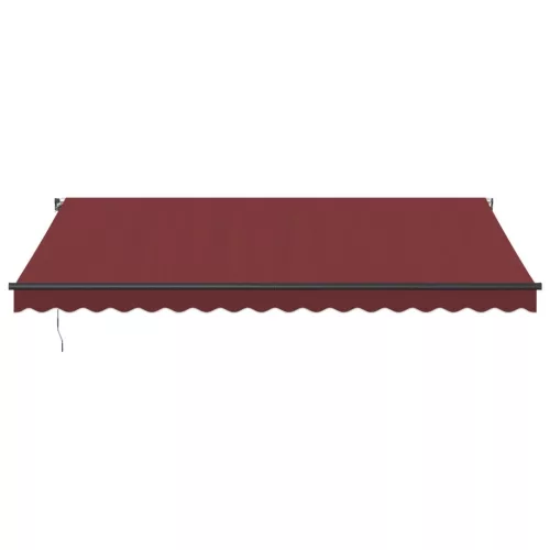  burgundi vörös kézzel kihúzható LED-es napellenző 450 x 350 cm