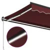  burgundi vörös kézzel kihúzható LED-es napellenző 450 x 350 cm