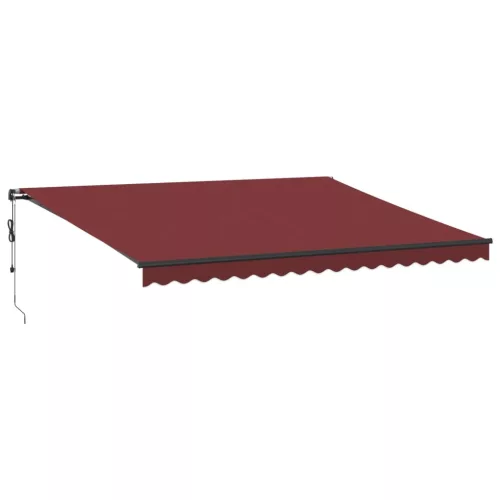  burgundi vörös automata kihúzható LED-es napellenző 450x350 cm