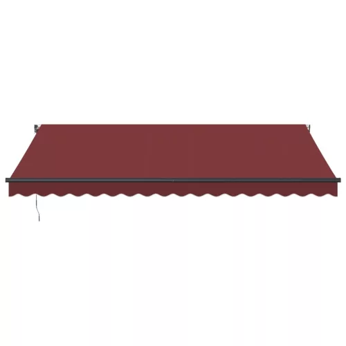  burgundi vörös automata kihúzható LED-es napellenző 450x350 cm