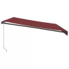  burgundi vörös kézzel kihúzható LED-es napellenző 500 x 350 cm