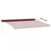  burgundi vörös kézzel kihúzható LED-es napellenző 500 x 350 cm