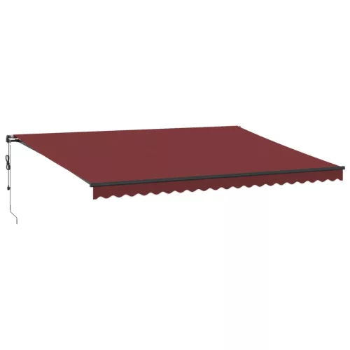 burgundi vörös automata kihúzható LED-es napellenző 500x350 cm