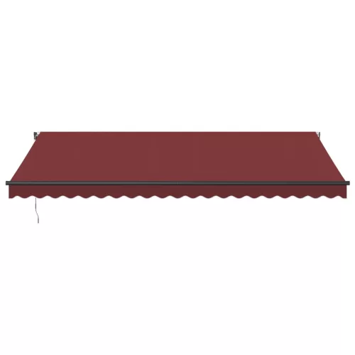  burgundi vörös automata kihúzható LED-es napellenző 500x350 cm
