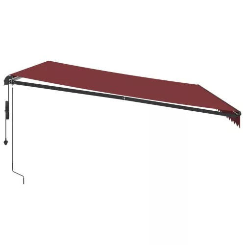  burgundi vörös automata kihúzható LED-es napellenző 500x350 cm