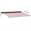  burgundi vörös automata kihúzható LED-es napellenző 500x350 cm