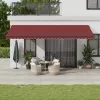  burgundi vörös kézzel kihúzható LED-es napellenző 600 x 350 cm