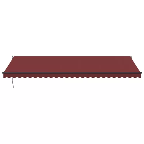  burgundi vörös kézzel kihúzható LED-es napellenző 600 x 350 cm