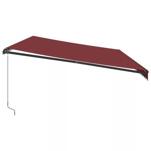  burgundi vörös kézzel kihúzható LED-es napellenző 600 x 350 cm