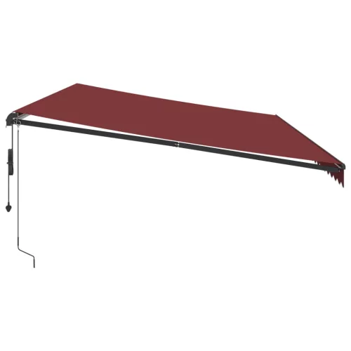  burgundi vörös automata kihúzható LED-es napellenző 600x350 cm