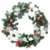  zöld PVC karácsonyi koszorú LED-ekkel 60 cm