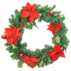  zöld PVC karácsonyi koszorú LED-ekkel 60 cm