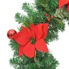  zöld PVC karácsonyi koszorú LED-ekkel 60 cm
