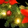  zöld PVC karácsonyi koszorú LED-ekkel 60 cm