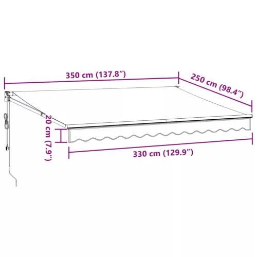  burgundi vörös automata behúzható napellenző 350 x 250 cm